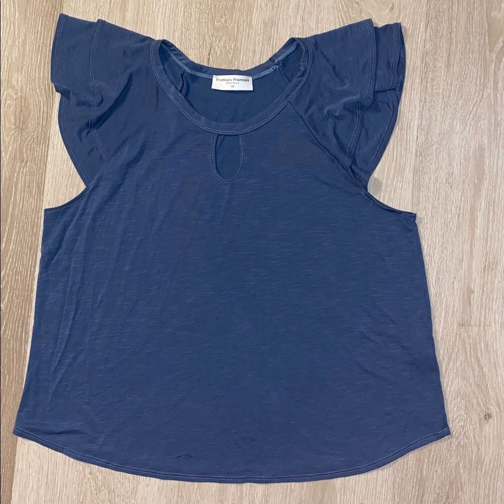 Promises Promises Tiered Sleeve Keyhole Lightweight Top